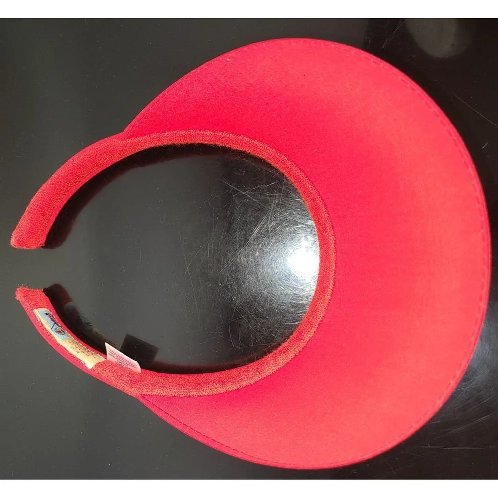 NWOT Womens Clip On Red Sun Visor Ladies Hat Cotton Sun Visor Tennis Golf Beach‎